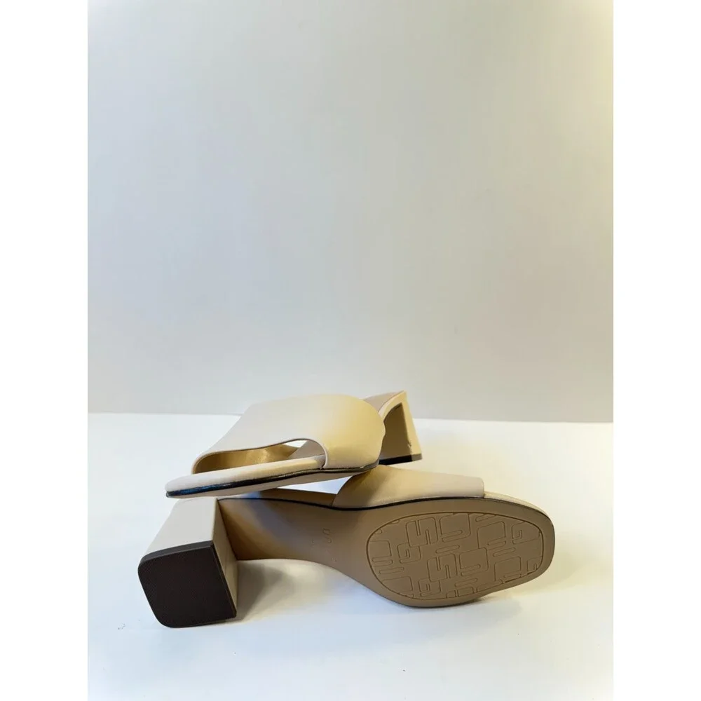 Unisa Womens Block Heels Ivory Leather US 7.5
